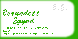 bernadett egyud business card