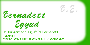 bernadett egyud business card